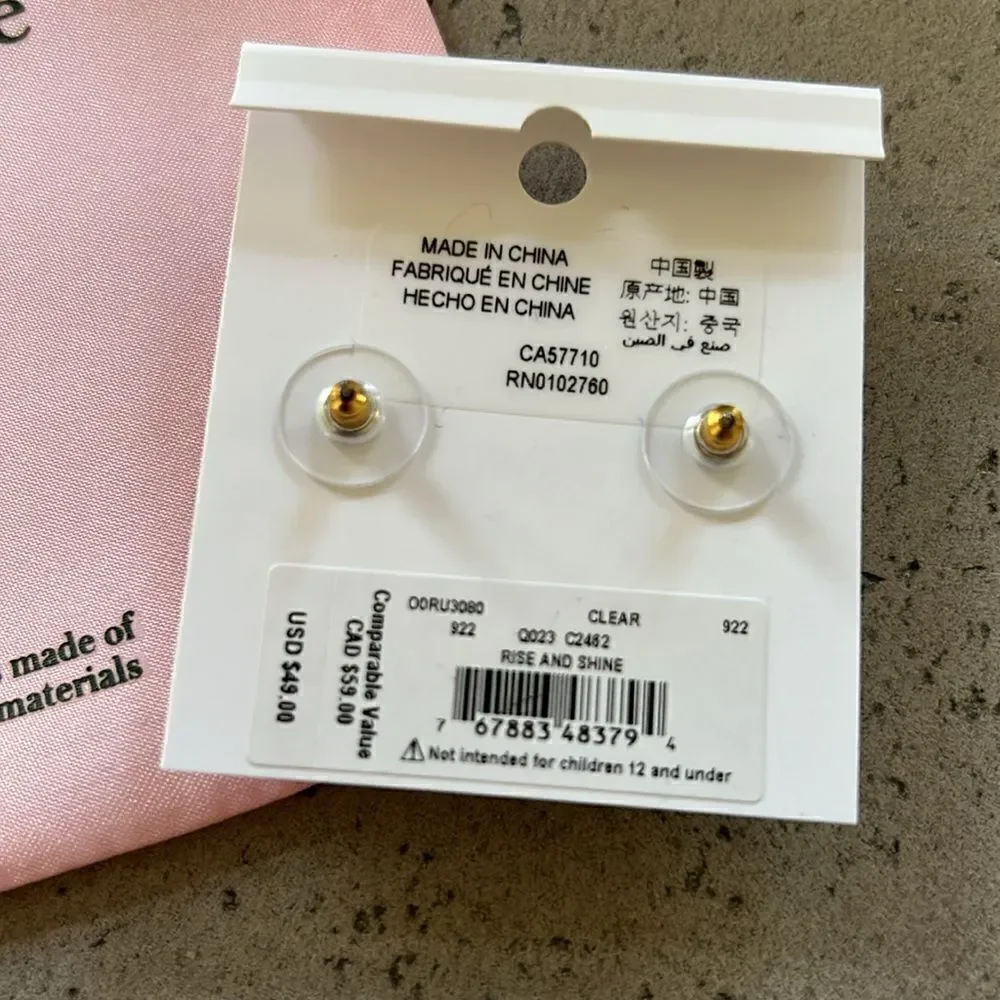 NWT Kate spade rise and shine earring studs